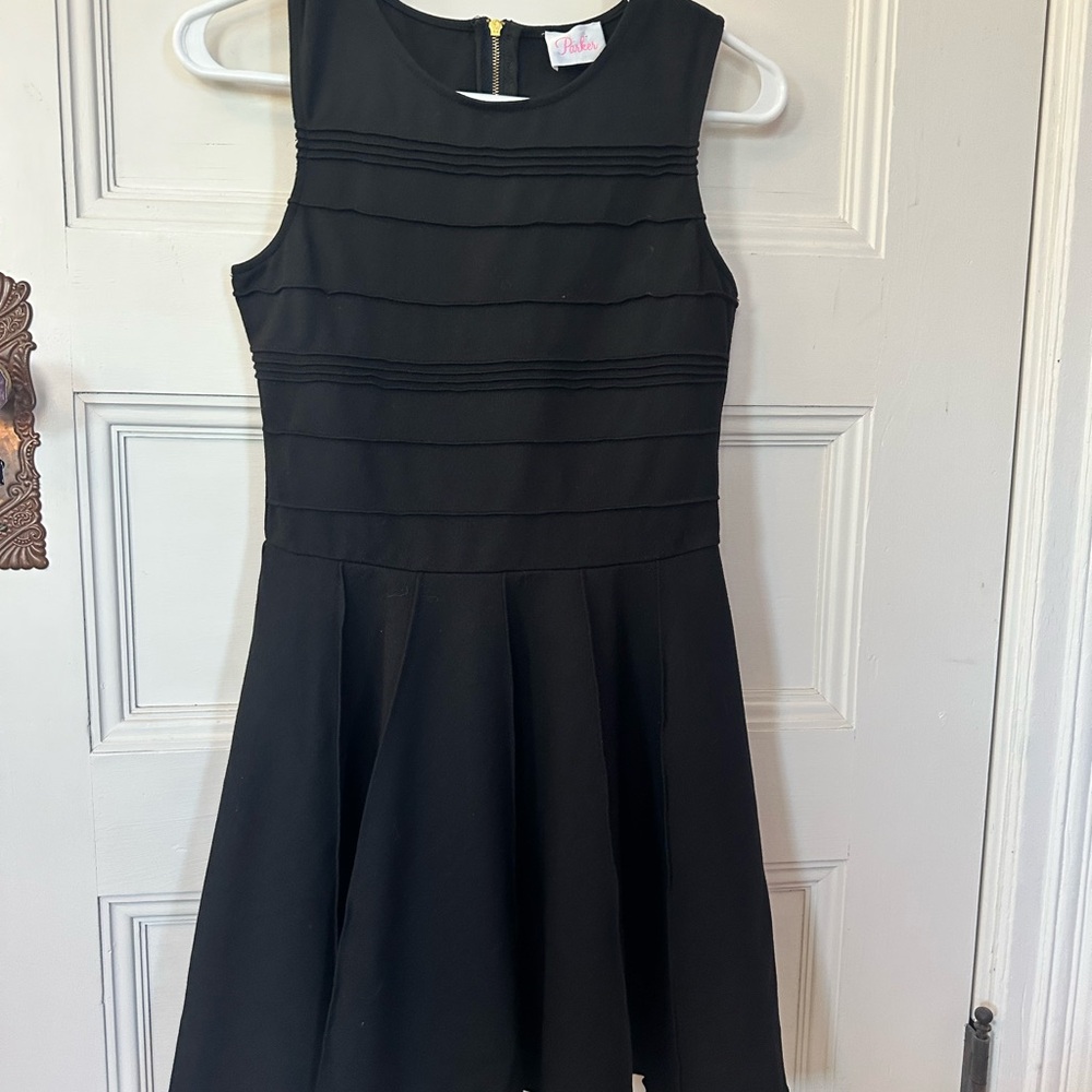 Parker Black Fit & Flare Textured Dress